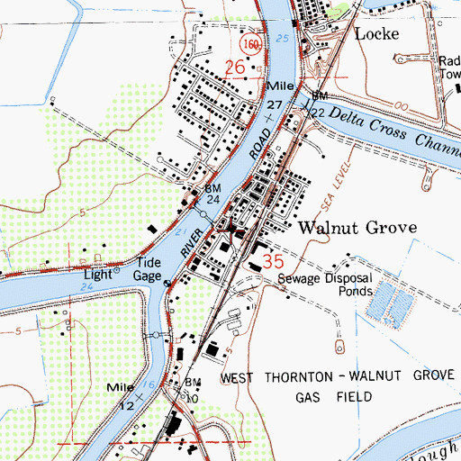 Topographic Map of Sacramento County Sheriff - Walnut Grove Service Center, CA