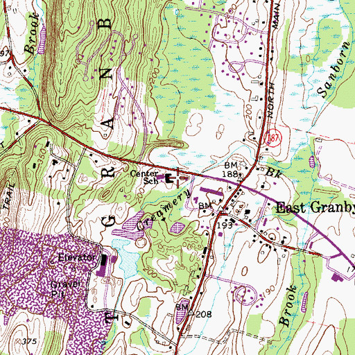 Topographic Map of Allgrove School, CT