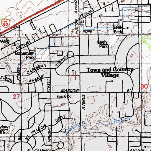 Topographic Map of Sacramento Metropolitan Fire District Station 101, CA