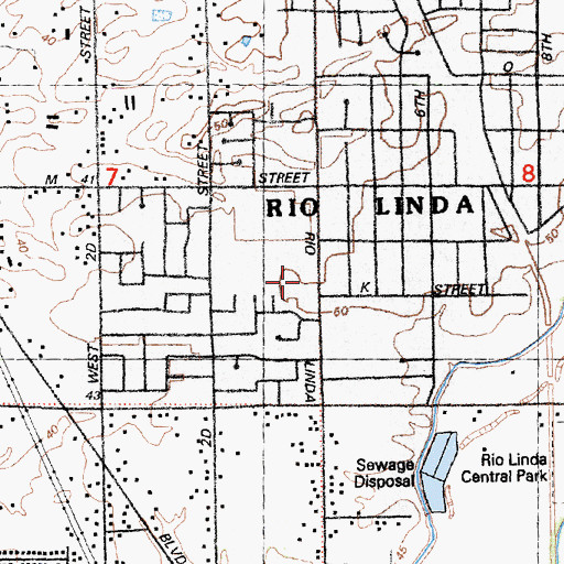 Topographic Map of Sacramento Metropolitan Fire District Station 111, CA