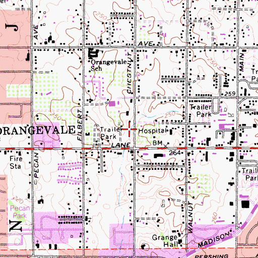 Topographic Map of Sacramento Metropolitan Fire District Station 22, CA