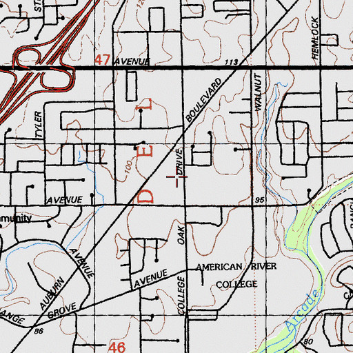 Topographic Map of Sacramento Metropolitan Fire District Station 24, CA