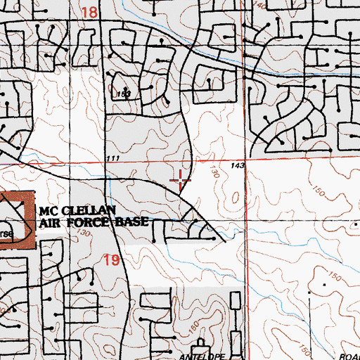 Topographic Map of Sacramento Metropolitan Fire District Station 26, CA