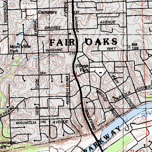 Topographic Map of Sacramento Metropolitan Fire District Station 31, CA
