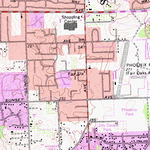 Topographic Map of Sacramento Metropolitan Fire District Station 32, CA