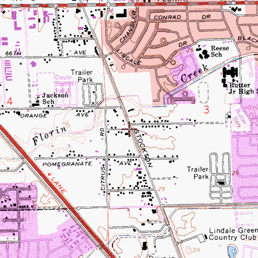 Topographic Map of Sacramento Metropolitan Fire District Station 53, CA