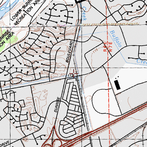 Topographic Map of Sacramento Metropolitan Fire District Station 65, CA