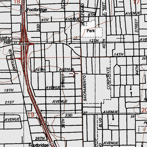 Topographic Map of Saint Hope Academy, CA