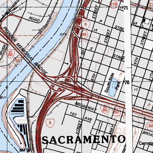 Topographic Map of Saint John Christian Academy, CA