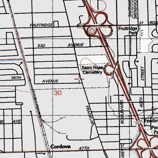 Topographic Map of Saint Patrick School, CA