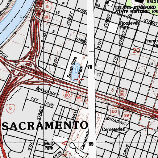 Topographic Map of Scusd Success Academy, CA