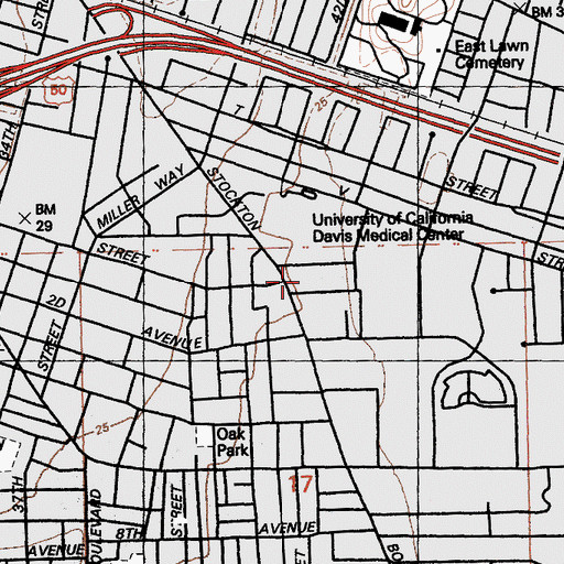 Topographic Map of Shriners Hospitals for Children Northern California, CA