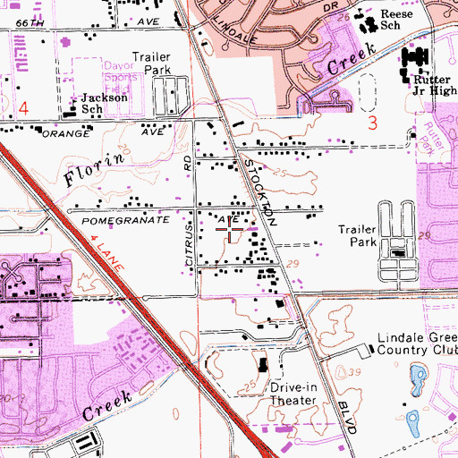 Topographic Map of Southpointe Christian School, CA