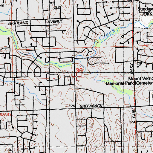 Topographic Map of Sunrise Golf Course, CA