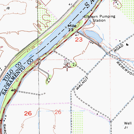 Topographic Map of Teal Bend Golf Club, CA