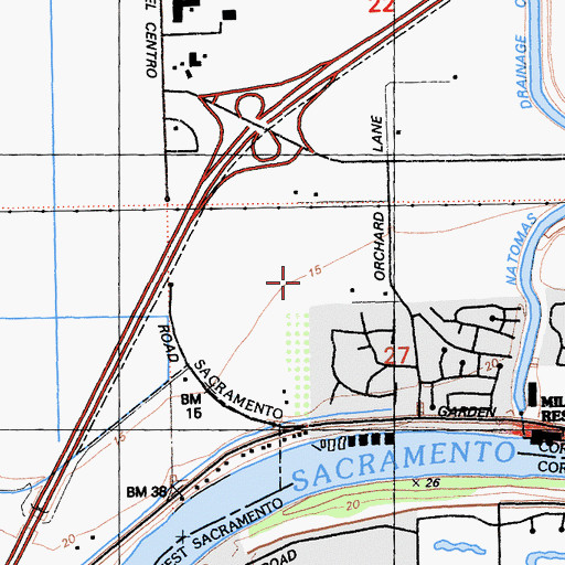 Topographic Map of Two Rivers Elementary School, CA