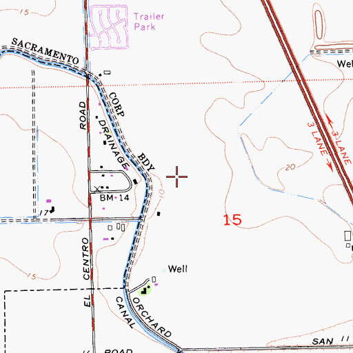Topographic Map of Witter Ranch Elementary School, CA