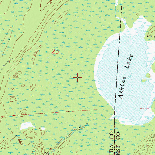 Topographic Map of Atkins Lake State Natural Area, WI