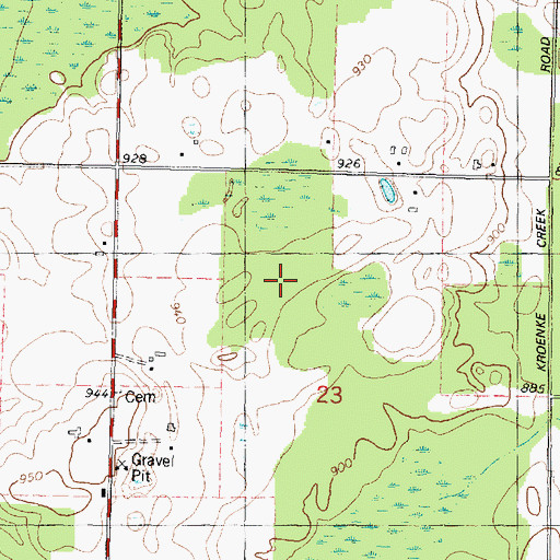 Topographic Map of Jung Hemlock-Beech Forest State Natural Area, WI