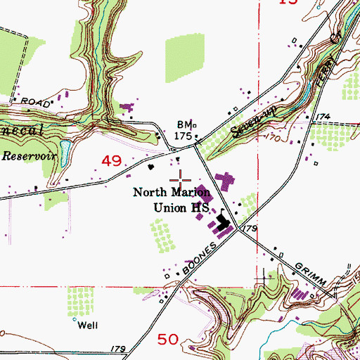 Topographic Map of North Marion Primary School, OR