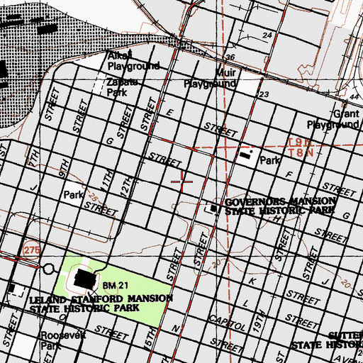 Topographic Map of Wells Fargo Pavilion, CA
