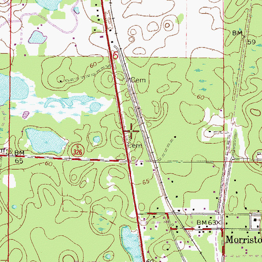 Topographic Map of Barber Family Cemetery, FL
