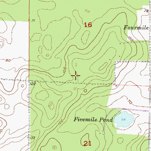 Topographic Map of WKTK-FM (Gainesville), FL