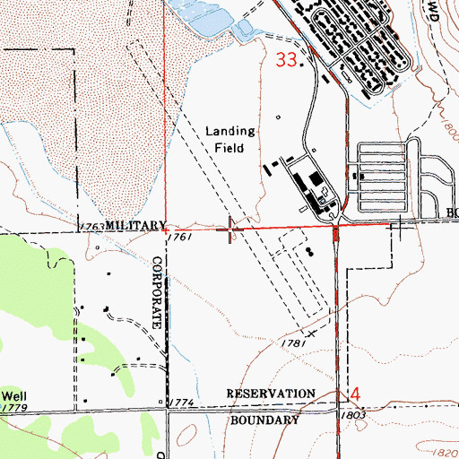 Topographic Map of Naval Auxiliary Air Station Twentynine Palms (historical), CA