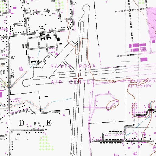 Topographic Map of Naval Auxiliary Air Station Santa Rosa (historical), CA
