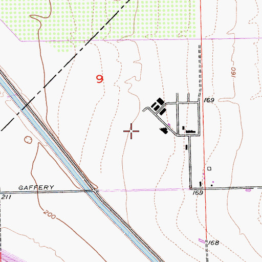 Topographic Map of Naval Auxiliary Air Station Vernalis (historical), CA