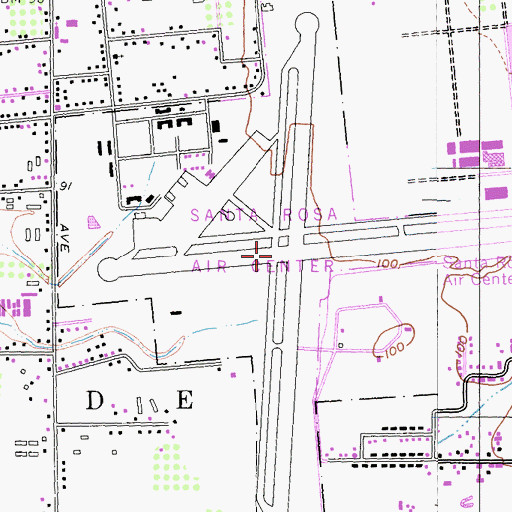 Topographic Map of Santa Rosa Air Park (historical), CA