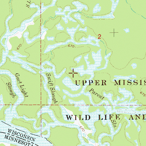 Topographic Map of Nelson-Trevino Bottoms State Natural Area, WI