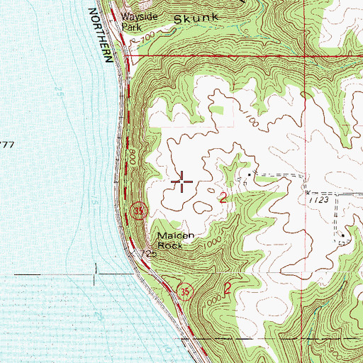Topographic Map of Maiden Rock Bluff State Natural Area, WI