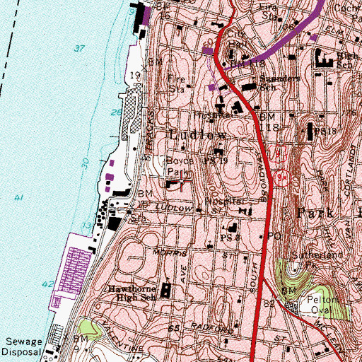 Topographic Map of Saint Peter's School, NY