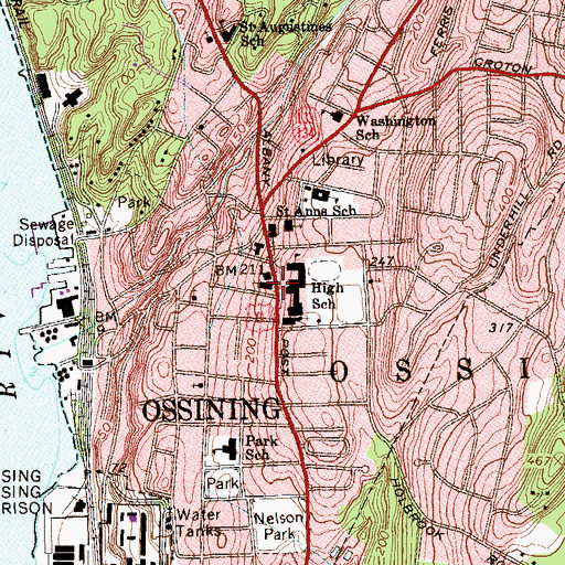 Topographic Map of First Presbyterian Church, NY