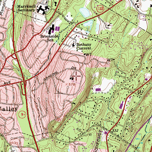 Topographic Map of Saint Paul's On-The-Hill Episcopal Church, NY