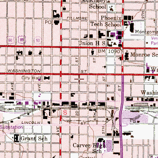 Topographic Map of Phoenix Civic Plaza, AZ