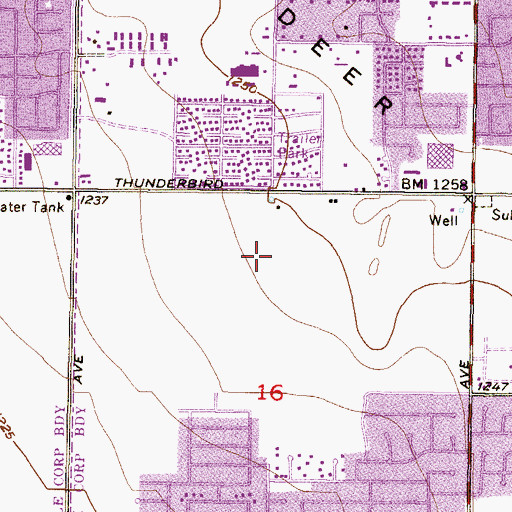 Topographic Map of Arizona State University West Campus, AZ