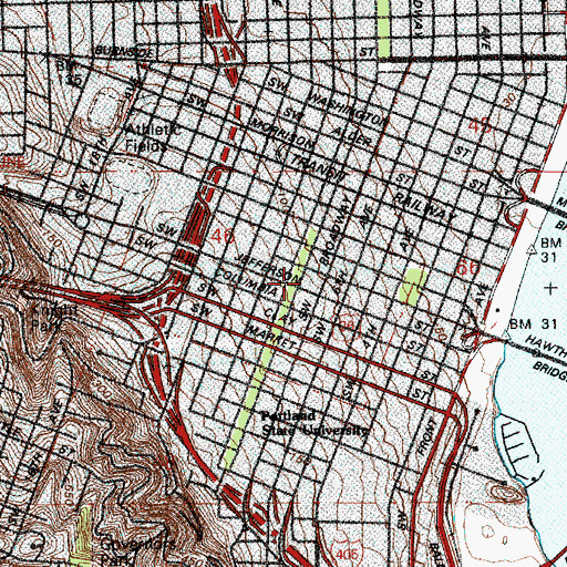 Topographic Map of Oregon Historical Society Museum and Research Library, OR
