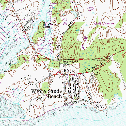 Topographic Map of Champion Cemetery, CT