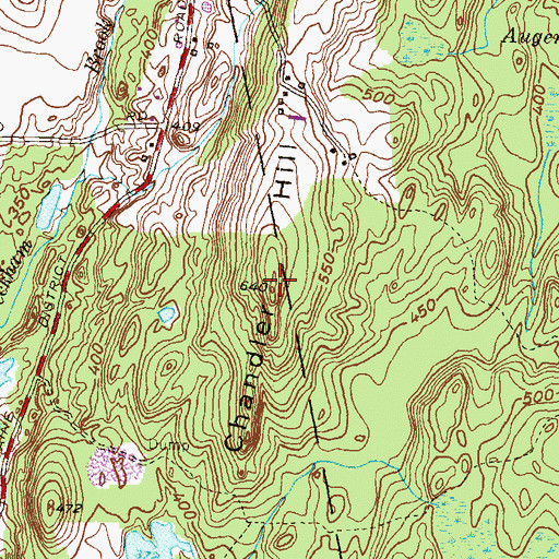 Topographic Map of Chandler Hill, CT