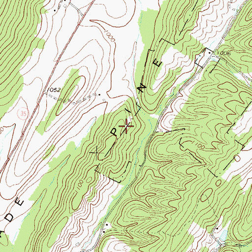 Topographic Map of McMullen Cemetery, PA