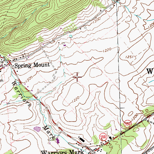 Topographic Map of Rumberger Cemetery, PA