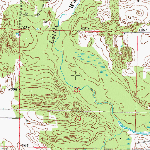 Topographic Map of Little Wolf River State Natural Area, WI