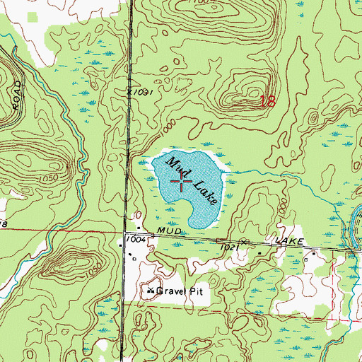 Topographic Map of Mud Lake Bog State Natural Area, WI