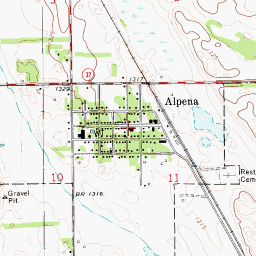 Topographic Map of Alpen High School, SD