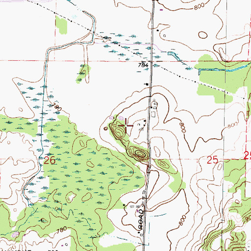 Topographic Map of Poppy's Rock State Natural Area, WI
