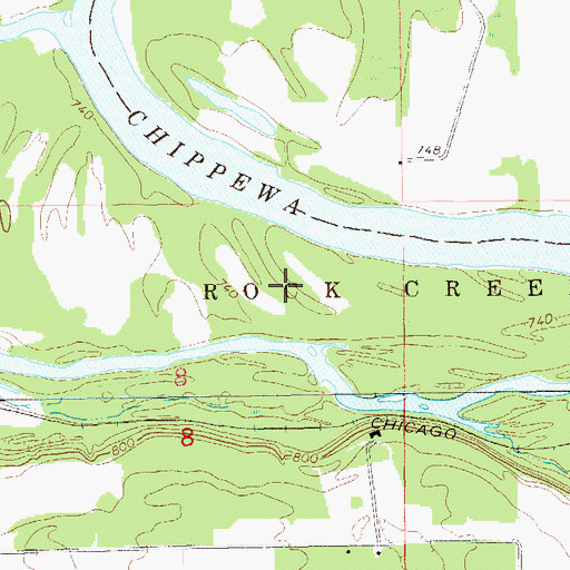 Topographic Map of Brush Island, WI