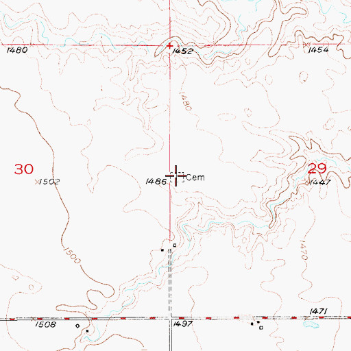 Topographic Map of McNair Cemetery, SD