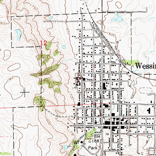Topographic Map of Free Methodist Church, SD